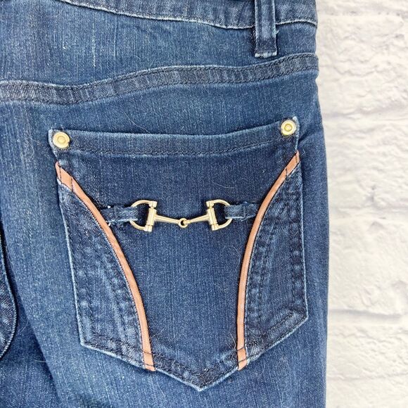 Cache Denim - Cache Horse Bit Equestrian Dark Wash Wide Leg Jeans